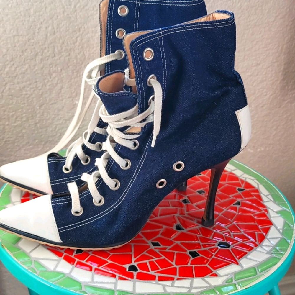 Manolo Blahnik Denim Sneaker 👟 Bootie